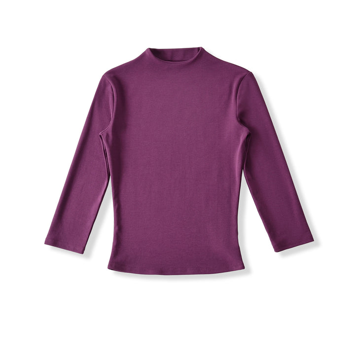 Damen Langarmshirt mit Stehkragen und Raffungsdetails Drune