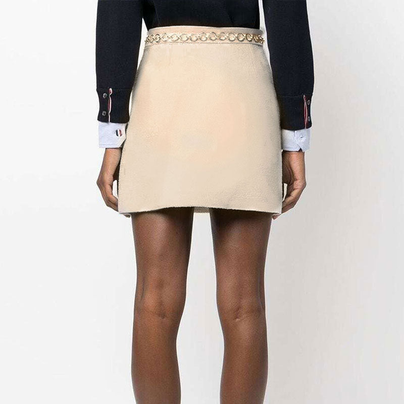 Damen eleganter Miniröcke mit goldener Kette Drune