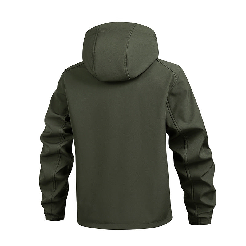 Herren Funktionale Übergangsjacke mit verstellbarem Kapuzenkragen Drune