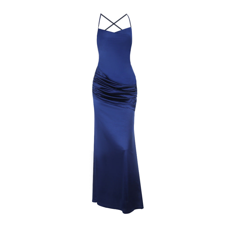 Damen Elegantes langes Kleid mit gerafftem Design Drune