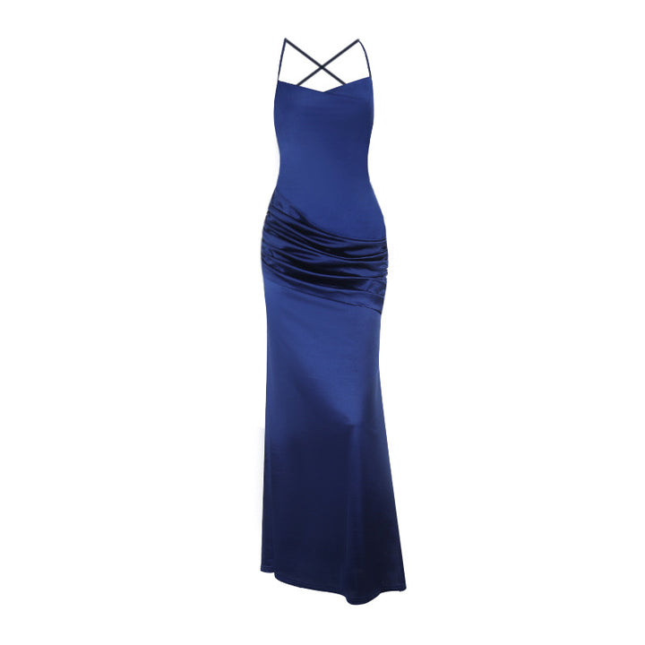 Damen Elegantes langes Kleid mit gerafftem Design Drune