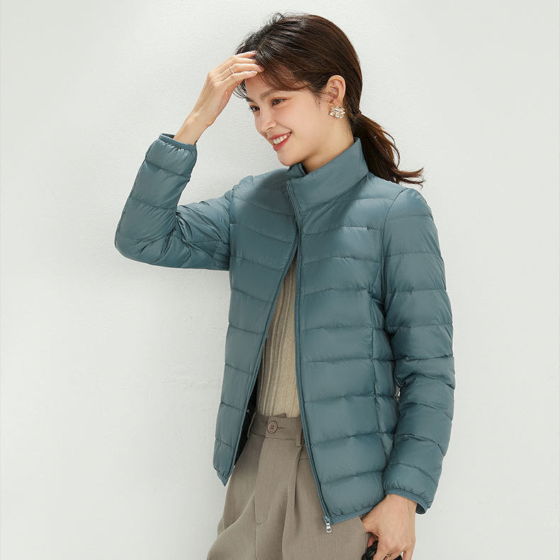 Damen Ultraleichte gesteppte Kapuzenjacke mit ultraflacher Thermowatte Drune