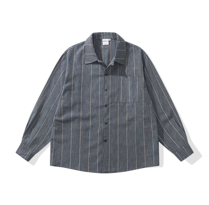 Herren Leichtes Overshirt im Relaxed‑Schnitt mit feiner Streifenstruktur Drune