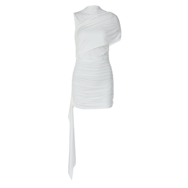 Damen Elegantes Cocktailkleid mit asymmetrischem Saum und Raffung Drune
