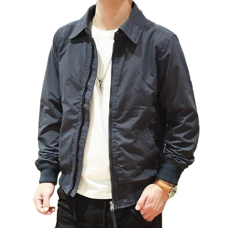 Herren Modische Bomberjacke mit kariertem Innenfutter Drune