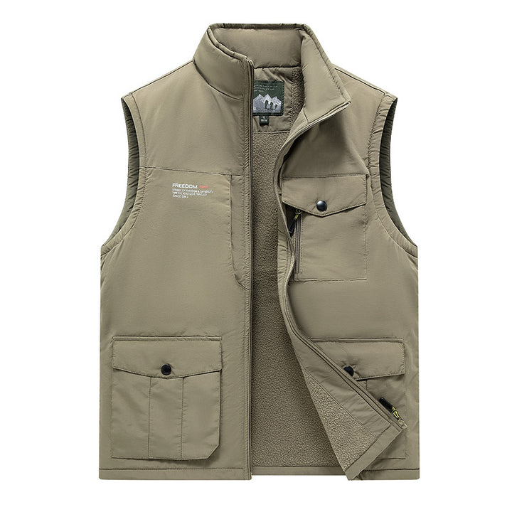 Herren Gefütterte Utility-Weste mit Teddyfutter und Multifachtaschen Drune