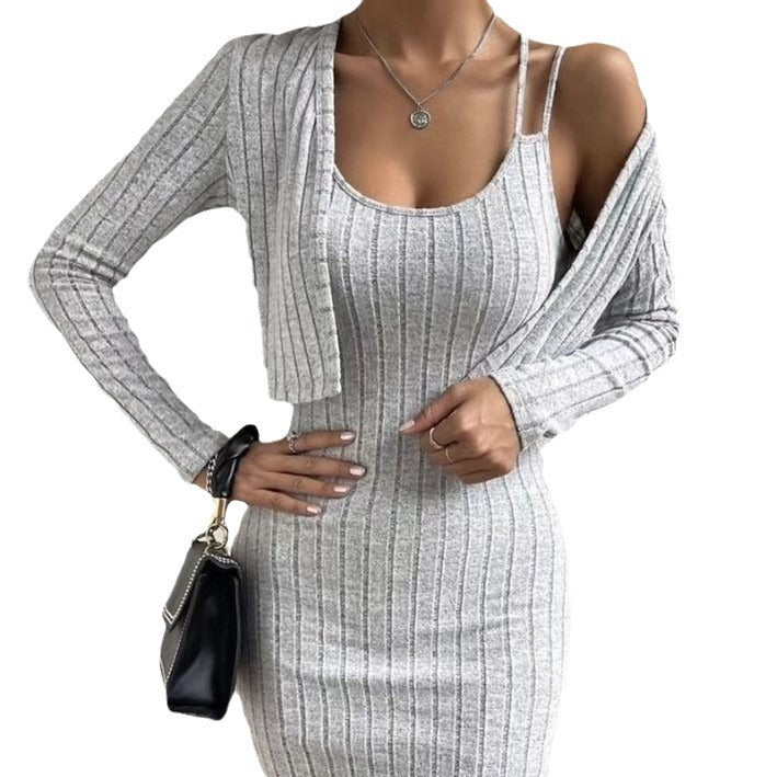 Damen Strickkleid mit geöffnetem Cardigan Drune