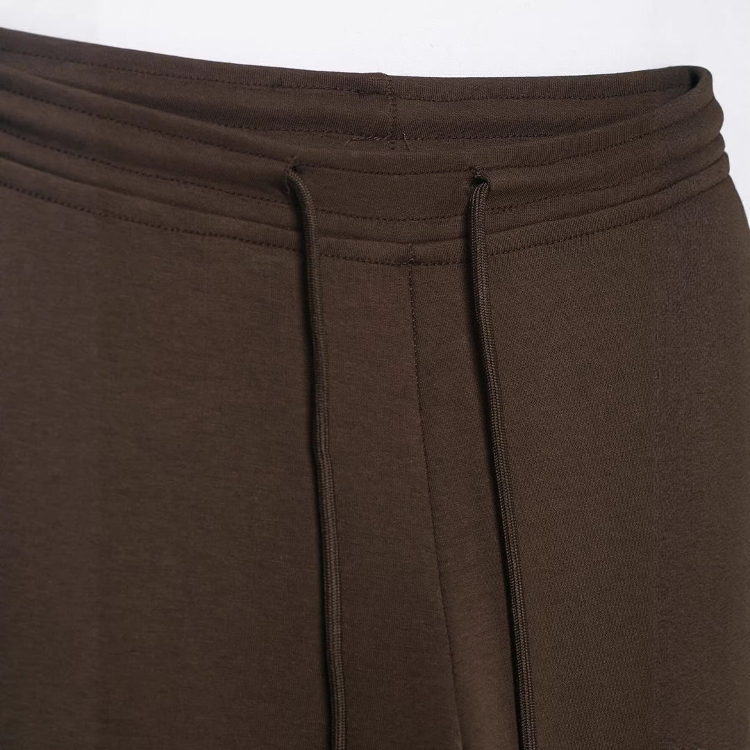 Damen Highwaist Schlaghose aus weichem Sweat mit Tunnelzug Drune