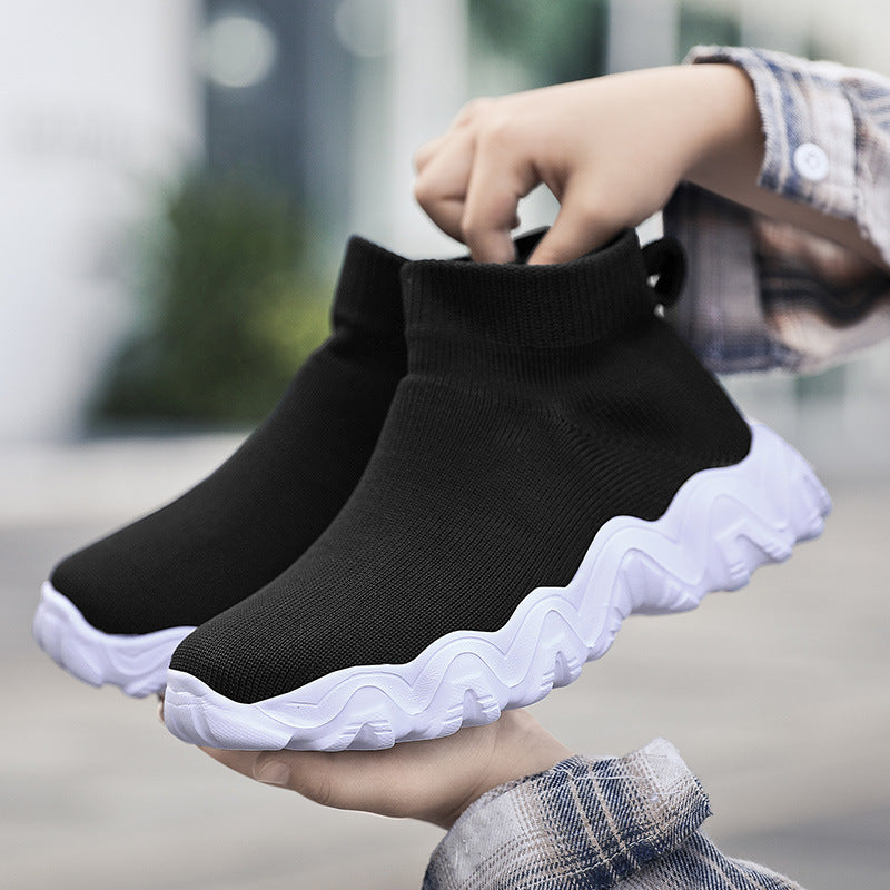 Damen nan elastischer Strick-Sockenschuh mit ergonomischer Wellen-Plateausohle Drune