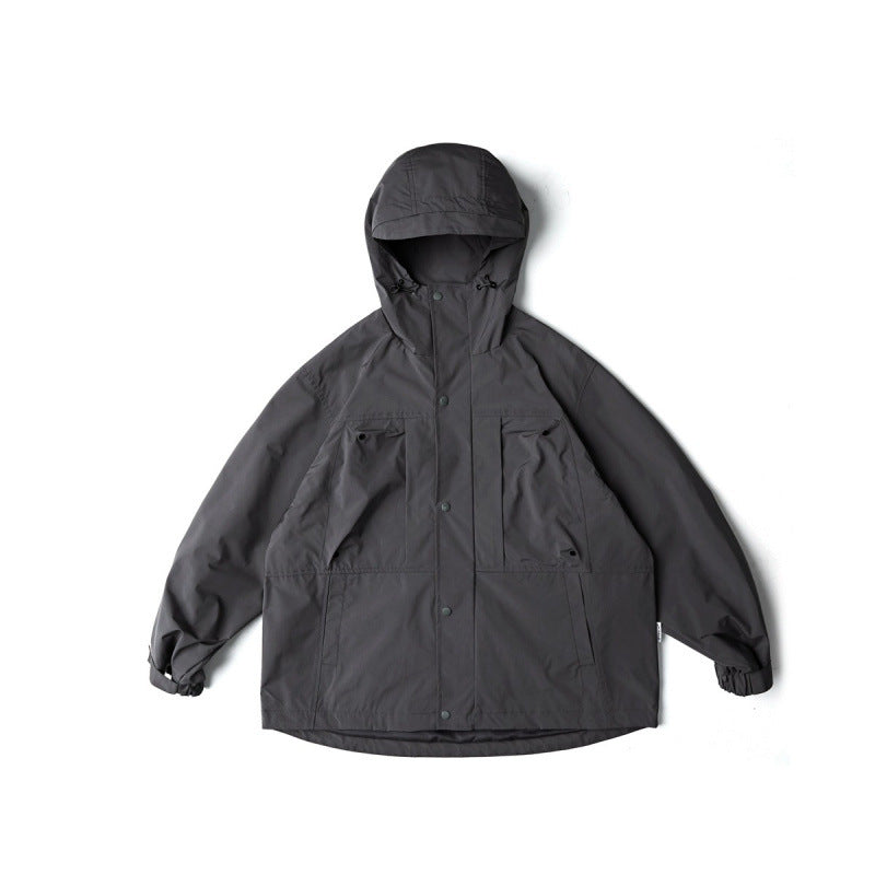Unisex Wasserabweisende Oversize-Parka-Jacke mit Kapuze und Multifunktions-Taschen Drune
