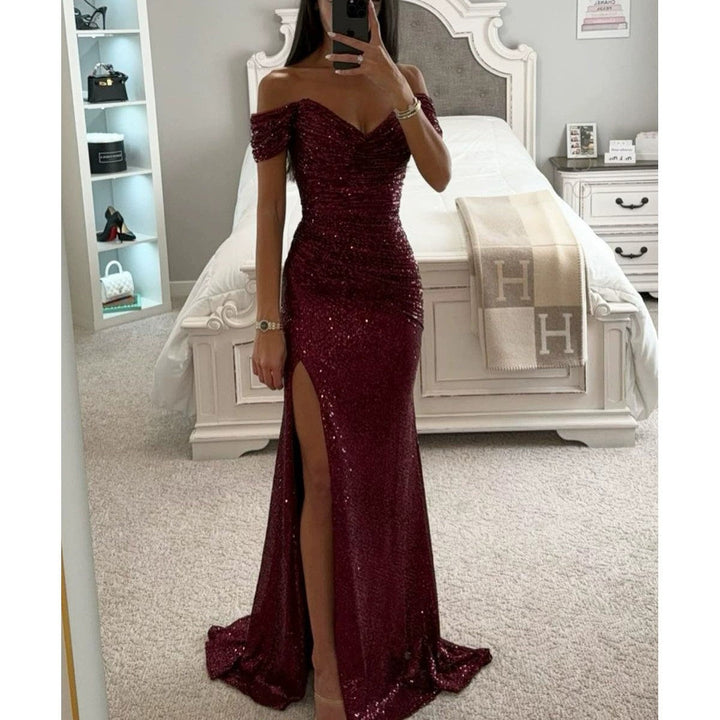 Damen Abendkleid mit schimmernden Pailletten Drune