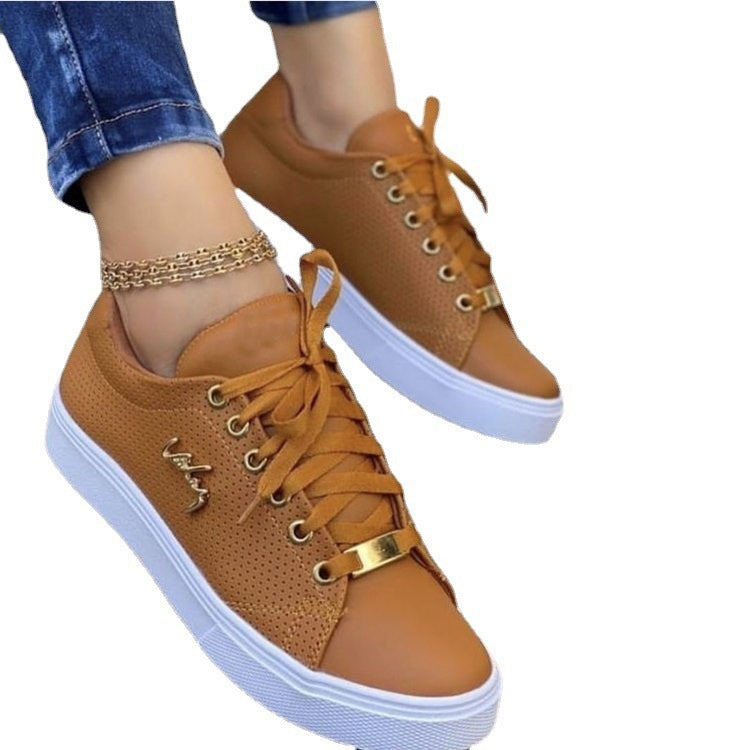 Damen modische Sneaker mit atmungsaktivem Obermaterial und eleganten Metallakzenten Drune