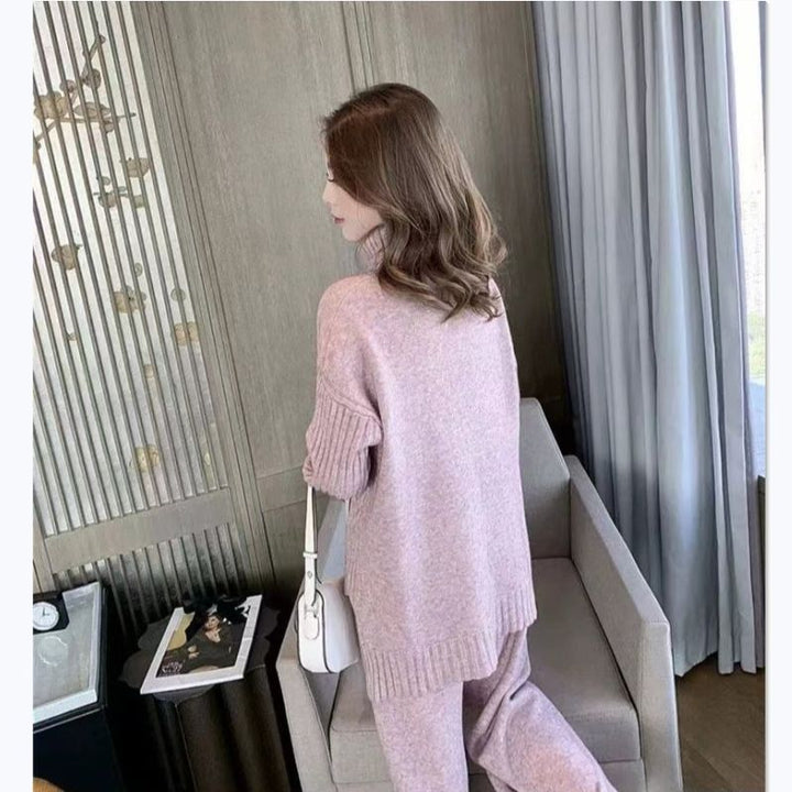 Damen Weicher Strickpullover mit hohen Kragen und lässigem Schnitt Drune