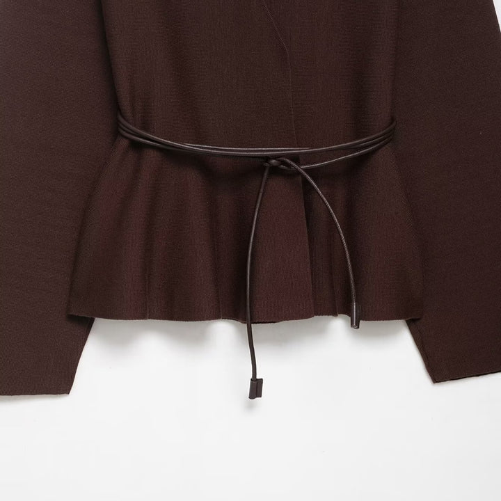 Damen elegante Wickeljacke mit Taillengürtel Drune