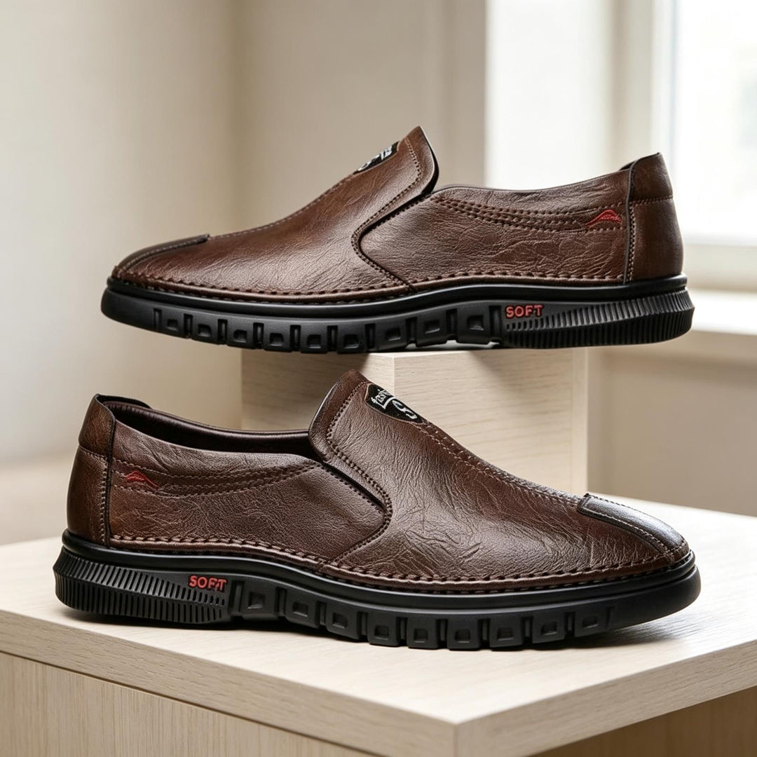 Herren Elegante Leder Slipper Drune