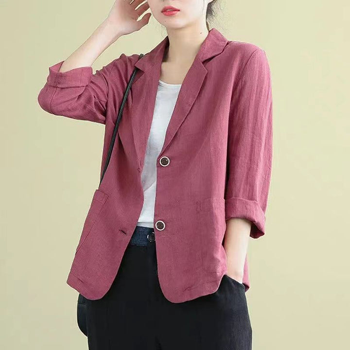 Damen lässiger blazer mit modischen Kontrastknöpfen Drune