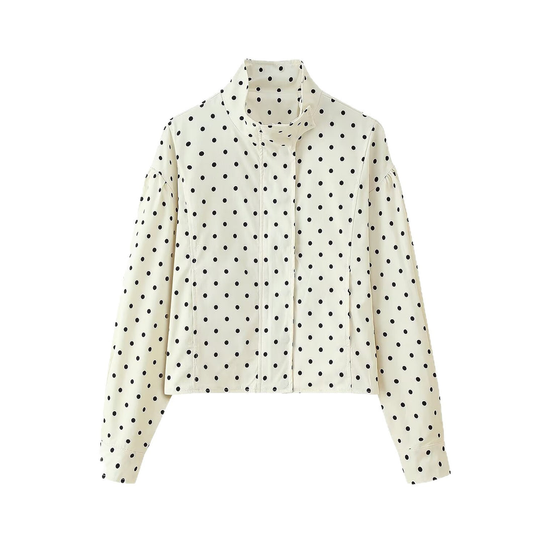 Damen cropped Steppjacke mit modernem Polka-Dots-Design Drune