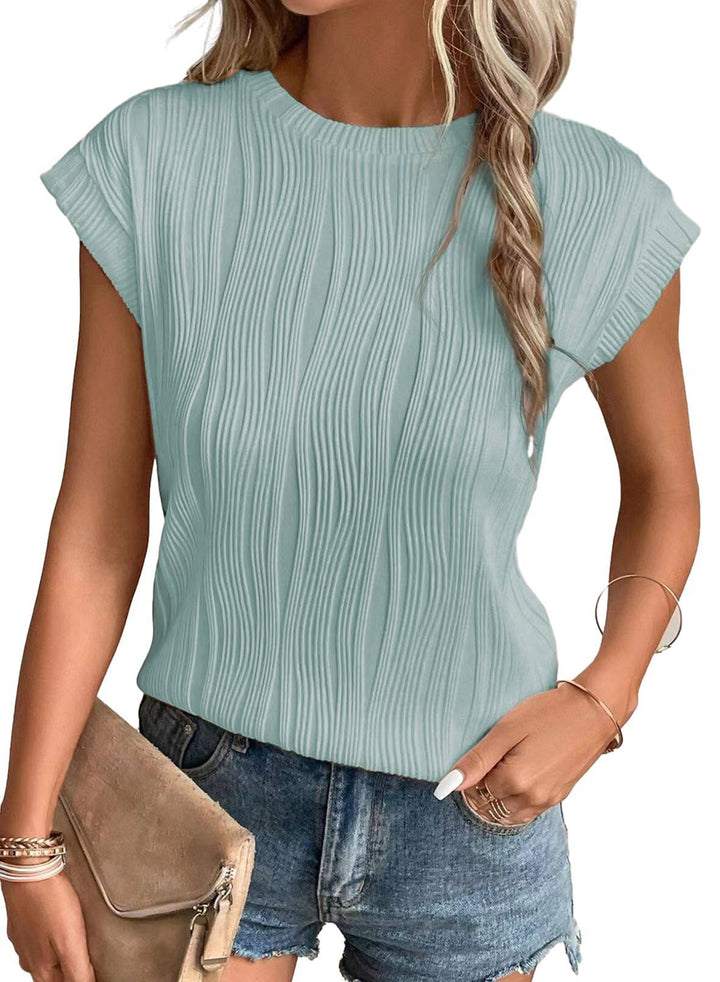 Drune | Einfarbiges Rundhalsausschnitt Loose Kurzarm T-Shirt Top