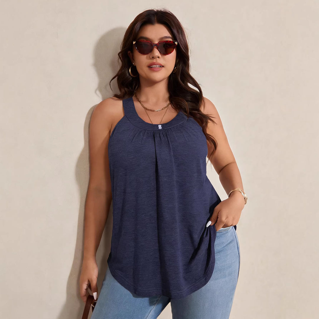 Damen lässiges Trägershirt mit raffinierter Raffung Drune