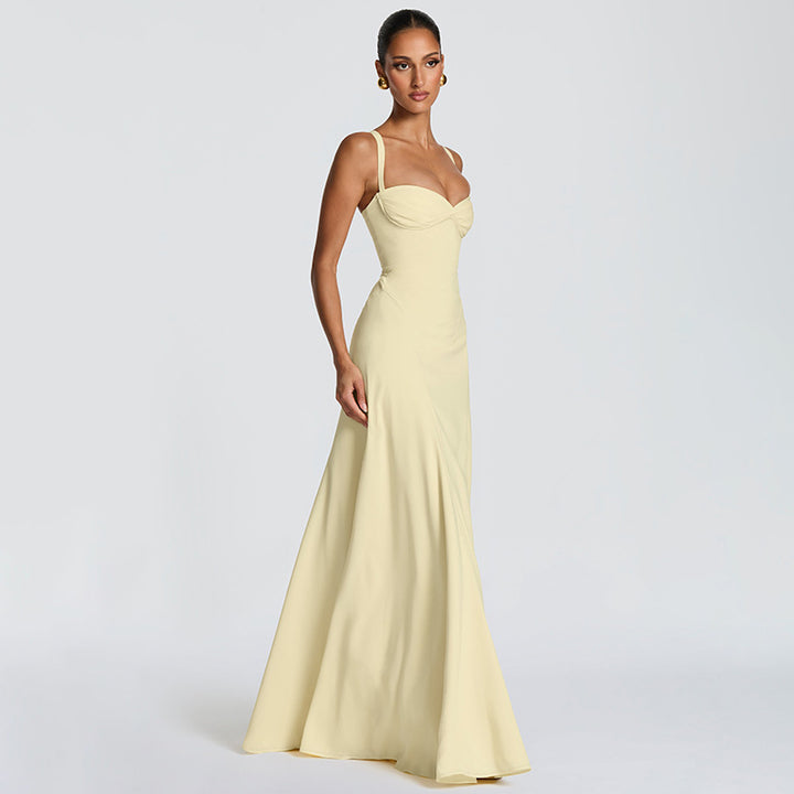 Damen Elegantes Maxikleid mit raffinierten Trägerdetails und schmeichelndem Schnitt Drune