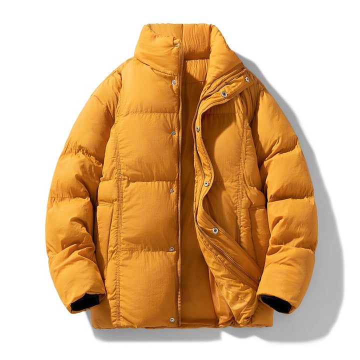 Herren gesteppte Thermoisolierte Winterjacke mit hohem Stehkragen und verdeckter Druckknopfleiste Drune