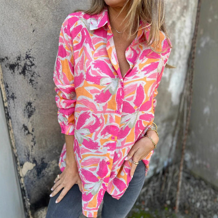 Damen Bluse mit floralen Mustern Drune
