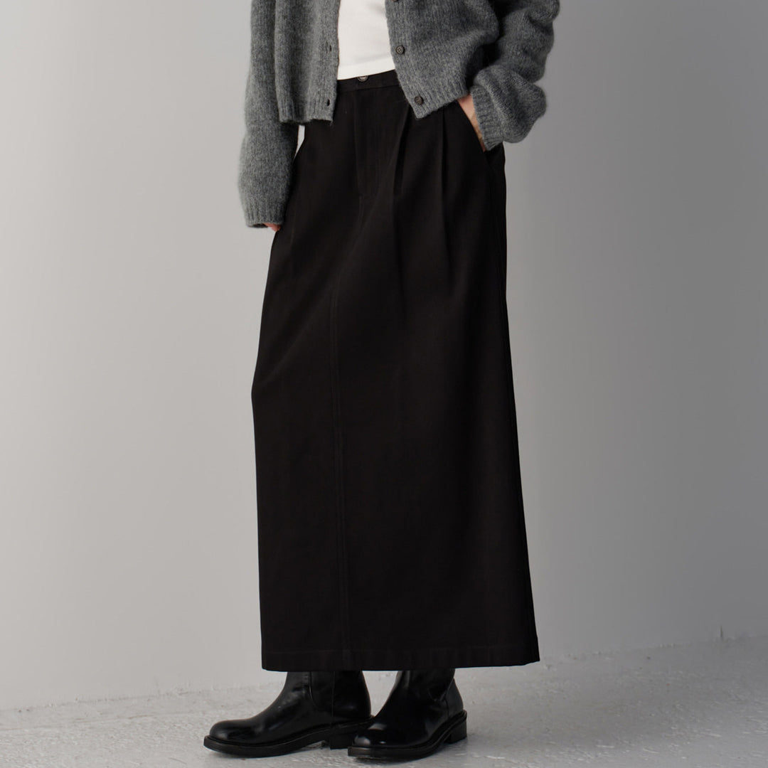 Damen eleganter und hoch taillierter Maxirock mit Falten Drune