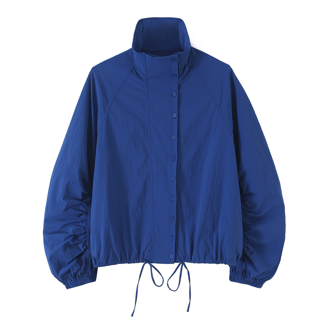 Damen Leichte wattierte Windjacke mit Stehkragen und Polka‑Dot‑Print Drune