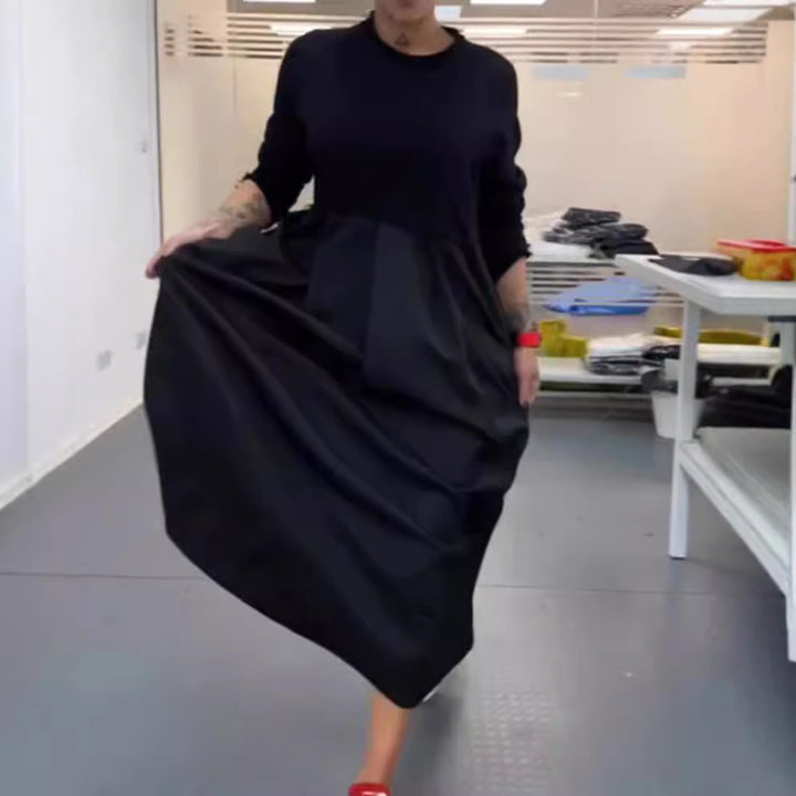 Damen nan Oversize-Maxikleid mit tiefer Passe und seitlichen Eingrifftaschen Drune