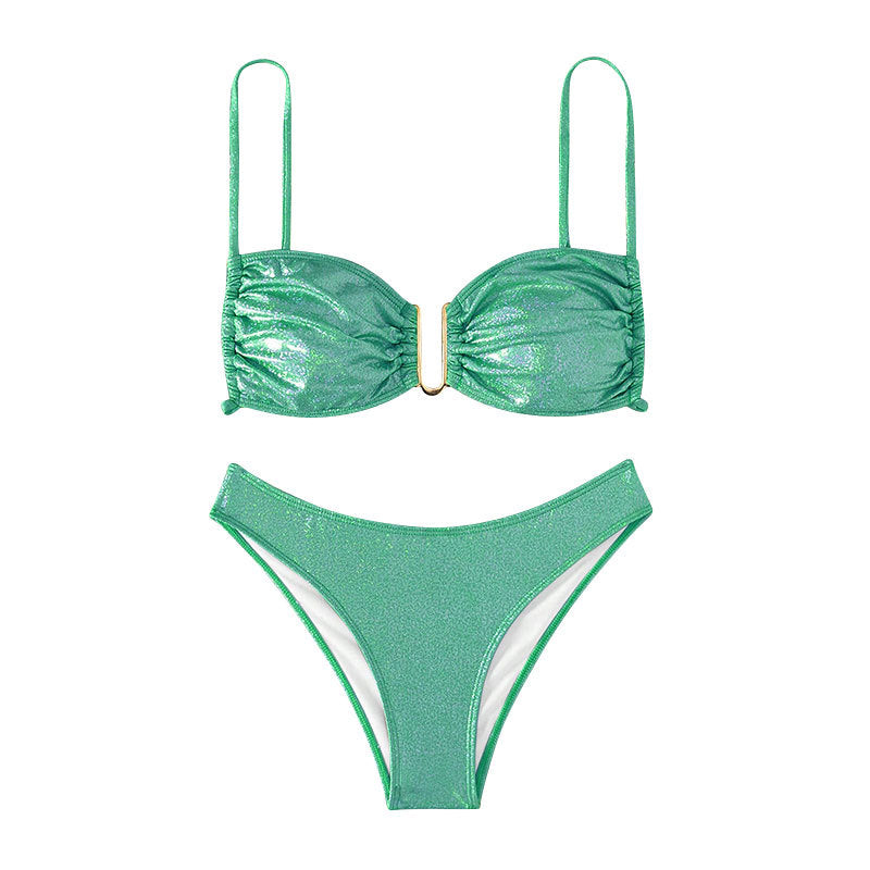 Damen Glitzernder Bikini mit verstellbaren Trägern Drune