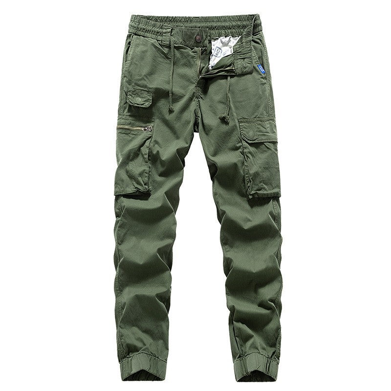Herren Utility-Cargo-Jogger aus robustem Baumwoll-Twill mit elastischem Komfortbund, Multifach‑Taschen und Reißverschluss-Beintasche Drune