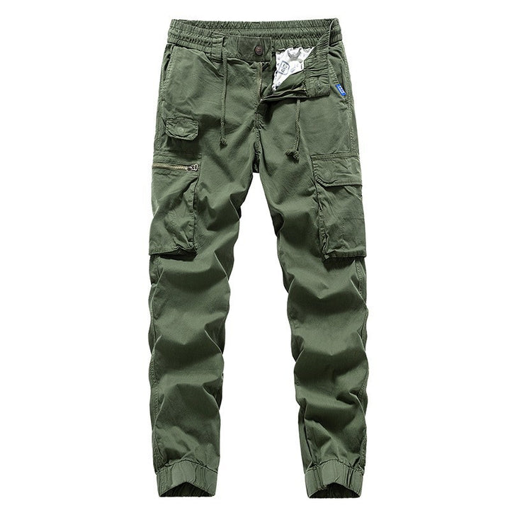 Herren Utility-Cargo-Jogger aus robustem Baumwoll-Twill mit elastischem Komfortbund, Multifach‑Taschen und Reißverschluss-Beintasche Drune
