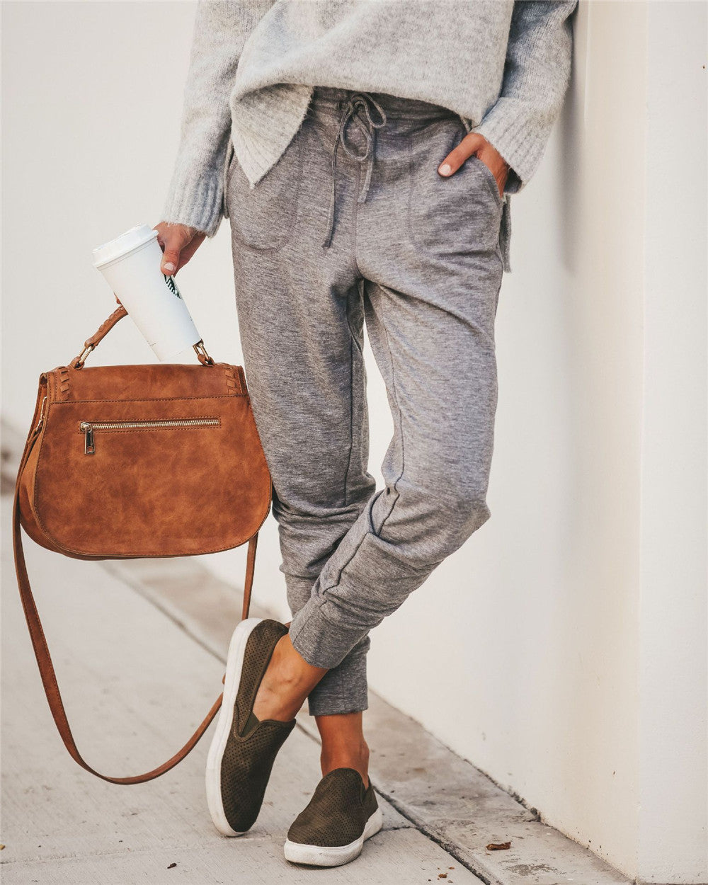 Drune | Sweatpants Relaxed Passform Baumwollmischung Elastischer Bund Taschen