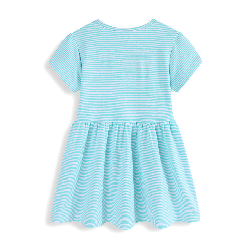 Mädchen Baumwollkleid mit fröhlichem Giraffenmotiv Drune