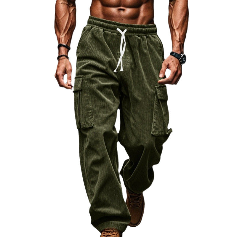 Herren lockere Cord-Cargo-Hosen mit praktischen Taschen Drune