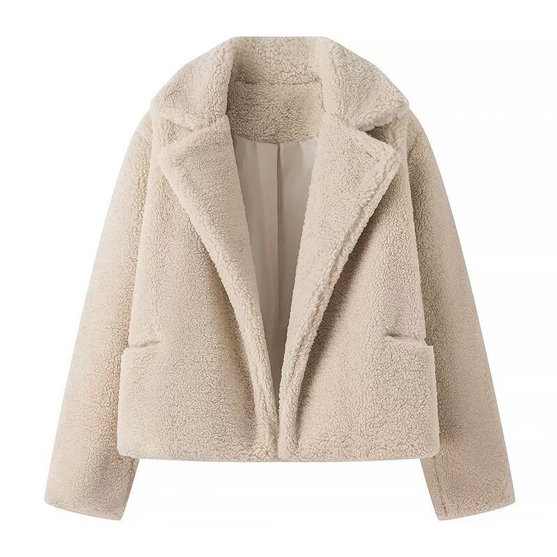Damen Kuschelige Plüschjacke im eleganten Oversized-Stil Drune