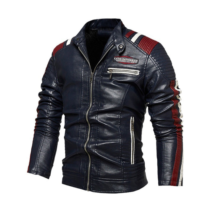 Herren Hochwertige Kunstleder-Motorradjacke Drune