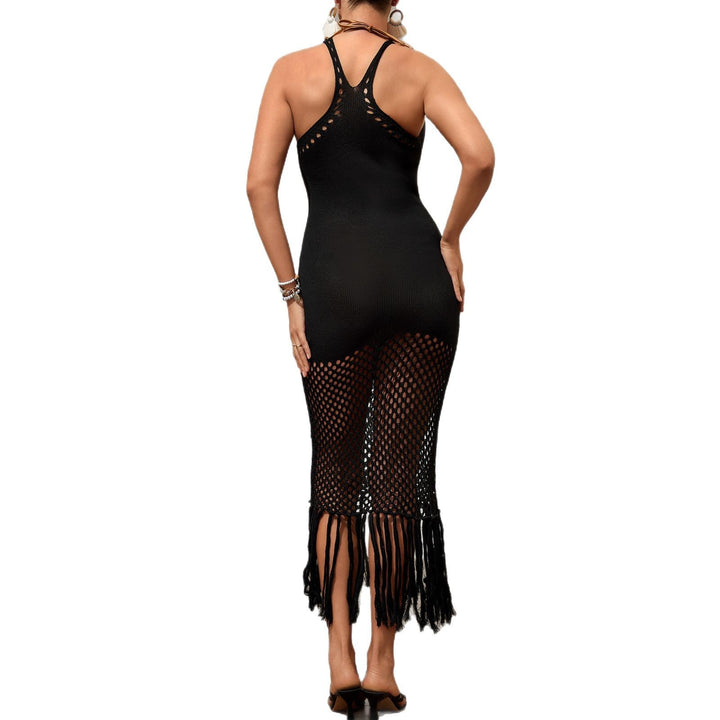 Damen Netzkleid mit Fransen Drune