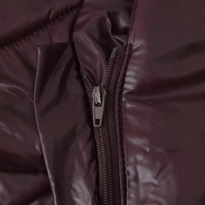 Damen nan wattierte Kapuzenjacke mit voluminöser Kapuze, verdeckter Frontleiste und aufgesetzten Eingrifftaschen Drune