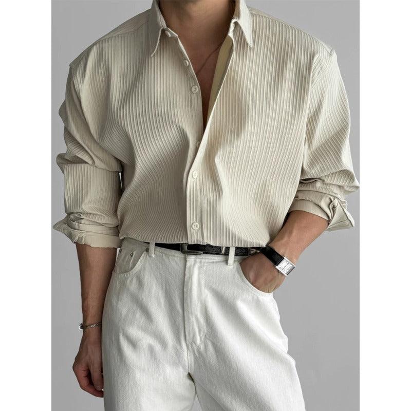 Herren Elegantes Langarmhemd mit modernem Schnitt Drune