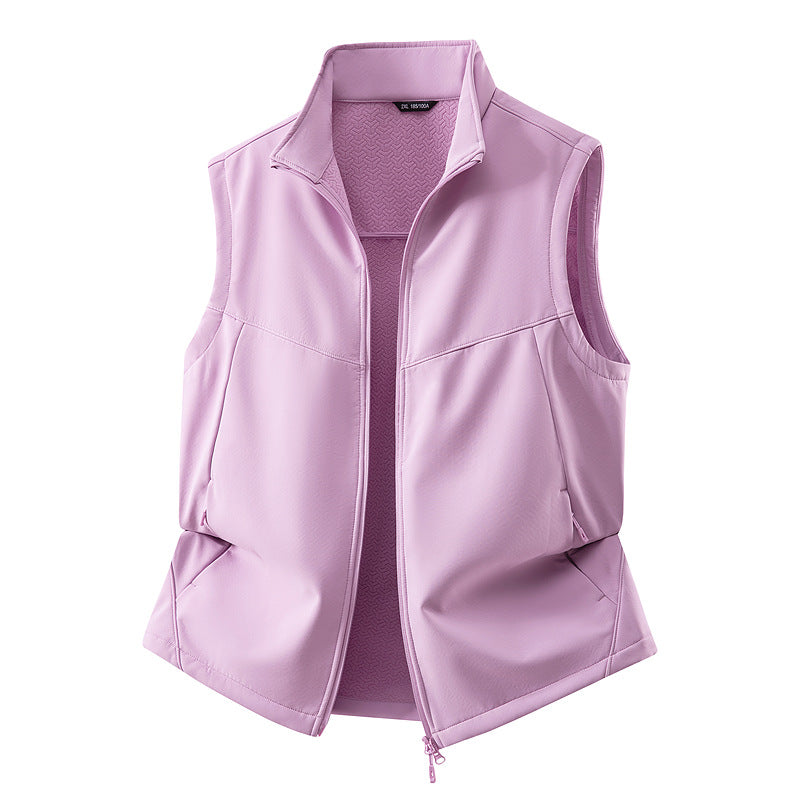 Damen Ärmellose Softshell-Weste mit Stehkragen, Stretchfutter und Zweiwege-Reißverschluss Drune
