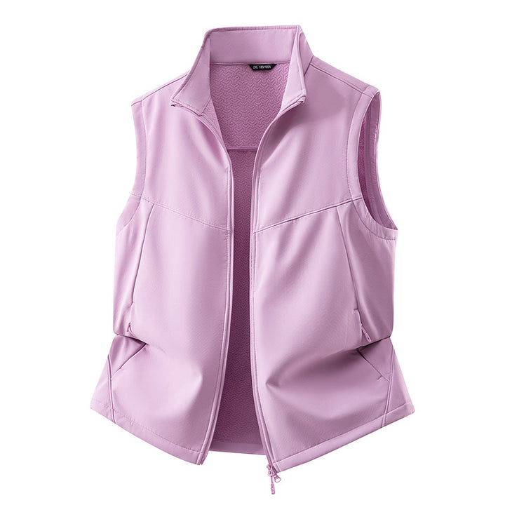 Damen Ärmellose Softshell-Weste mit Stehkragen, Stretchfutter und Zweiwege-Reißverschluss Drune