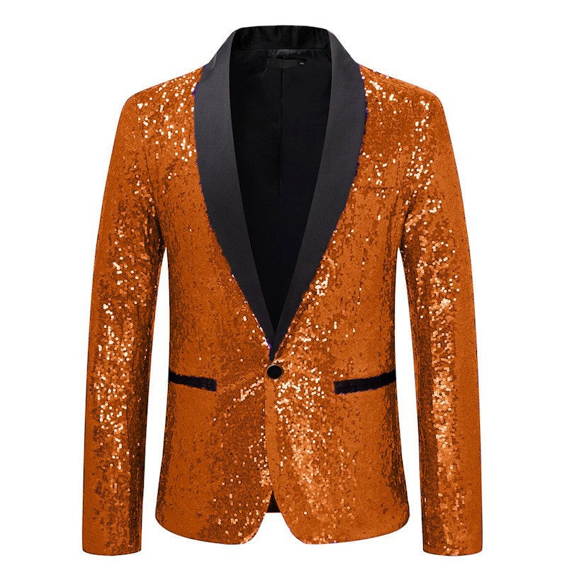 Herren eleganter Paillettenblazer mit luxuriösen Details Drune