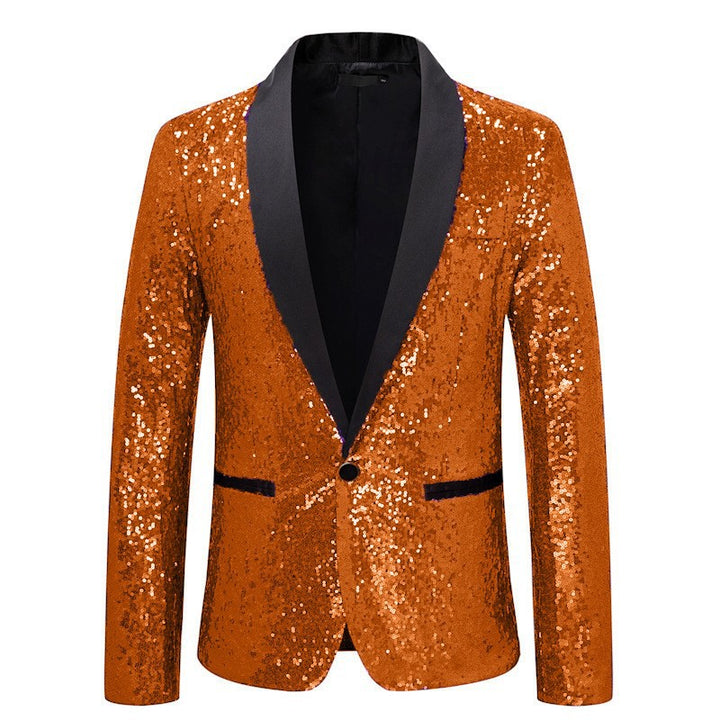Herren eleganter Paillettenblazer mit luxuriösen Details Drune