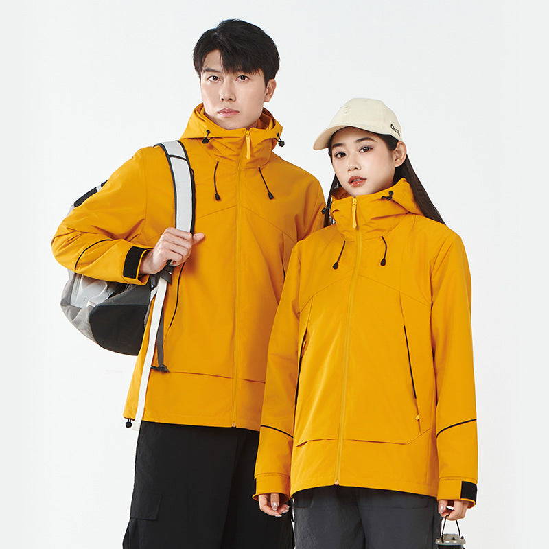 Damen Leichte wind- und wasserabweisende Softshell-Trekkingjacke mit verstellbarer Kapuze Drune