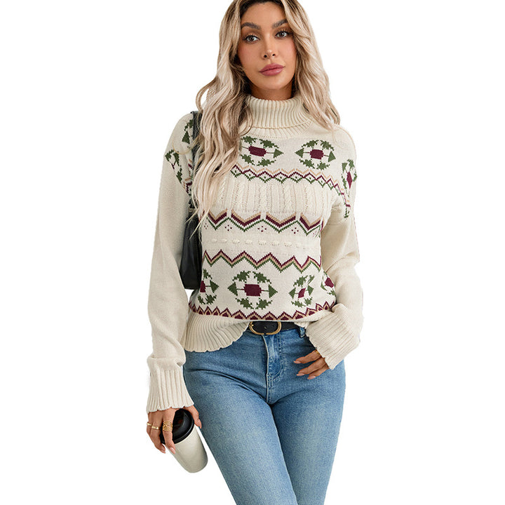 Damen Rollkragenpullover mit Norweger‑Jacquard & Zopfmuster Drune