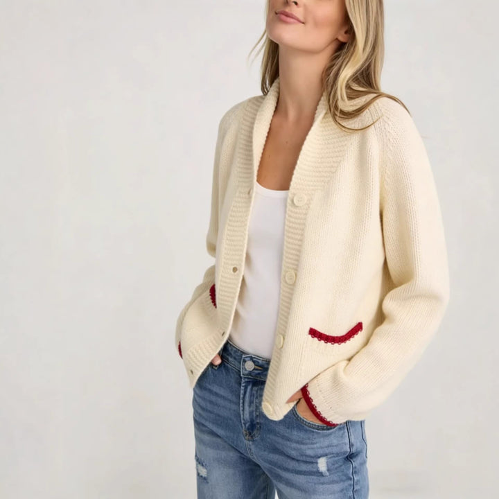 Damen Strickjacke mit kreativem Krabbenmuster Drune