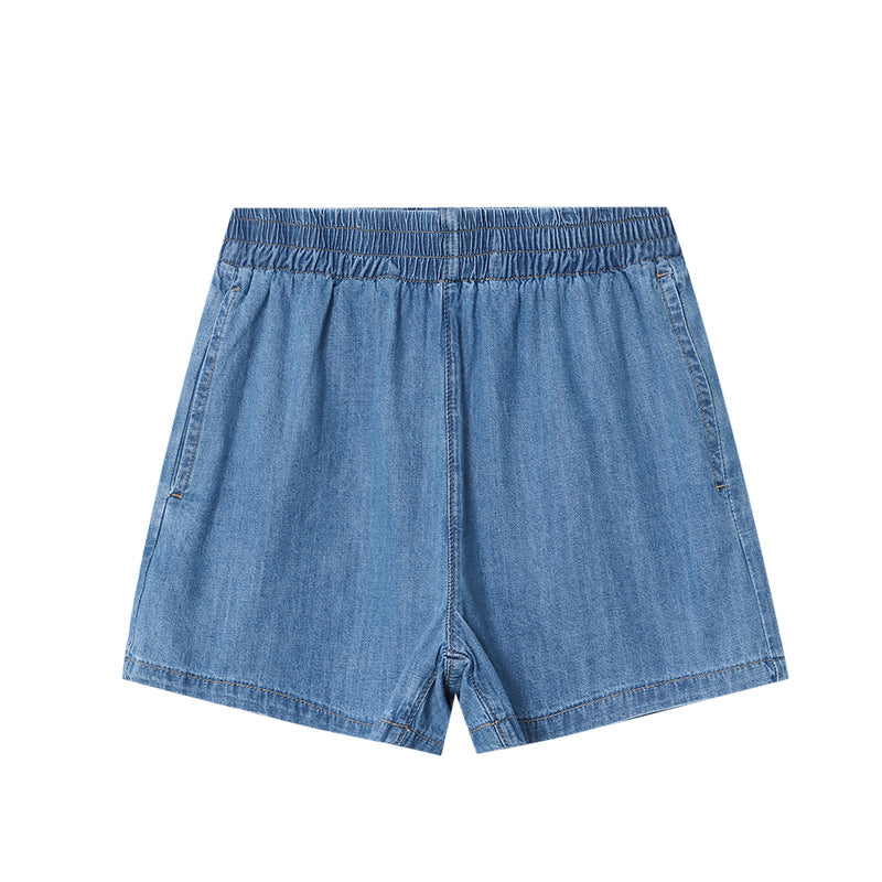 Damen Jeansshorts mit elastischem Bund und weitem Schnitt Drune