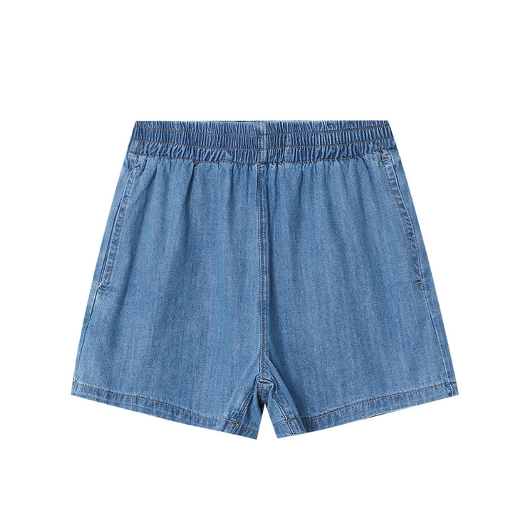 Damen Jeansshorts mit elastischem Bund und weitem Schnitt Drune