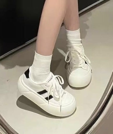 Damen modische Plattform Sneakers mit einzigartigem Schnürsystem Drune
